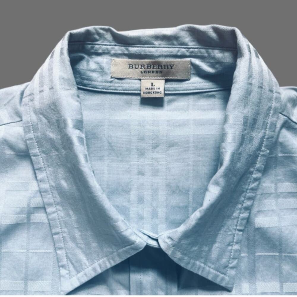 Burberry London Blue Plaid ButtonUp Shirt | Size L - Picture 3 of 6